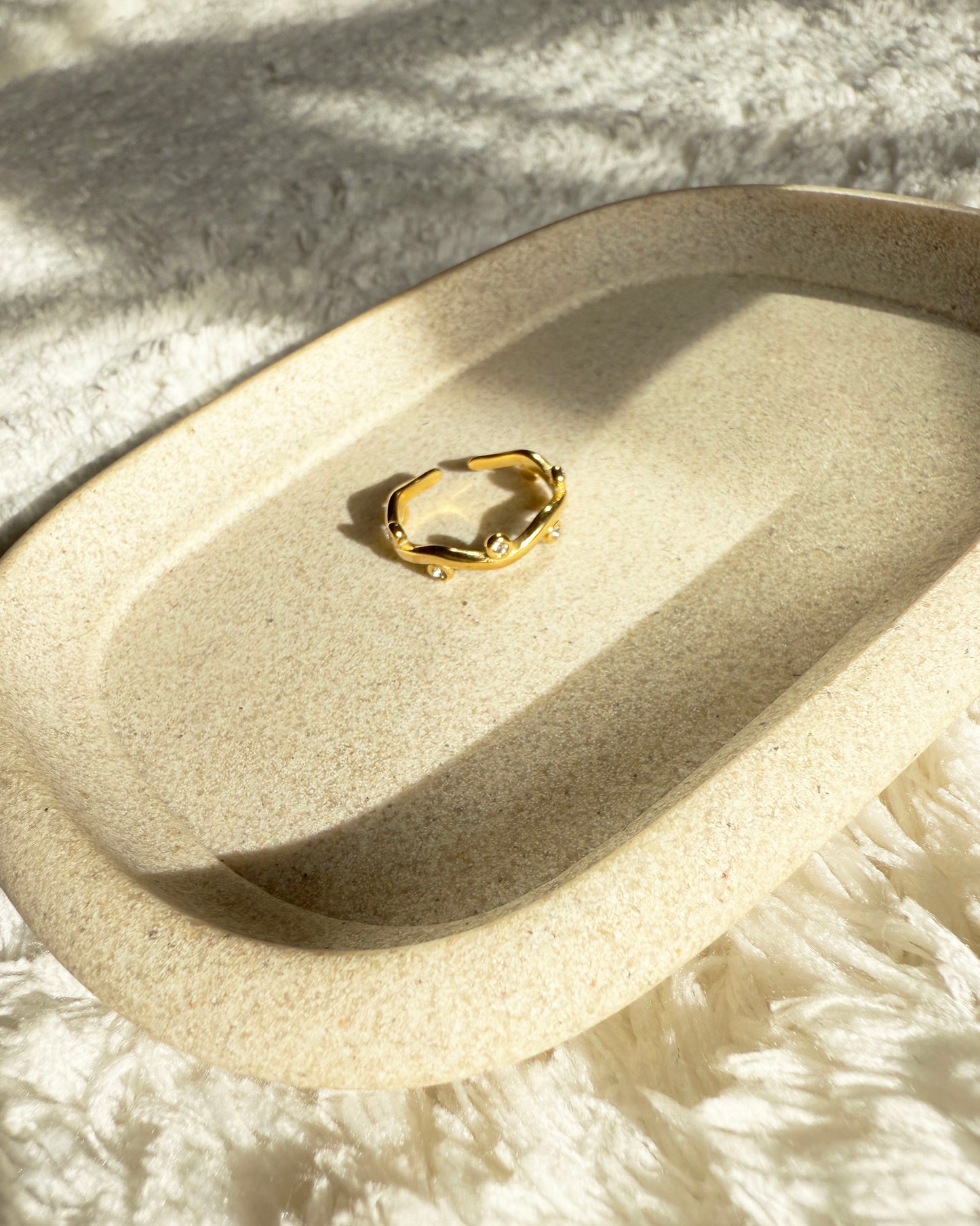 Zirconia Pearl Adjustable Ring