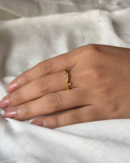 Zirconia Pearl Adjustable Ring