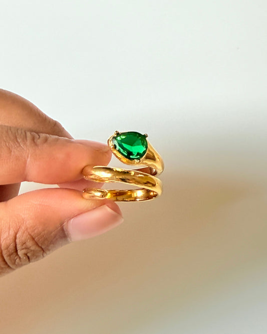 Wave Snake Drop Ring