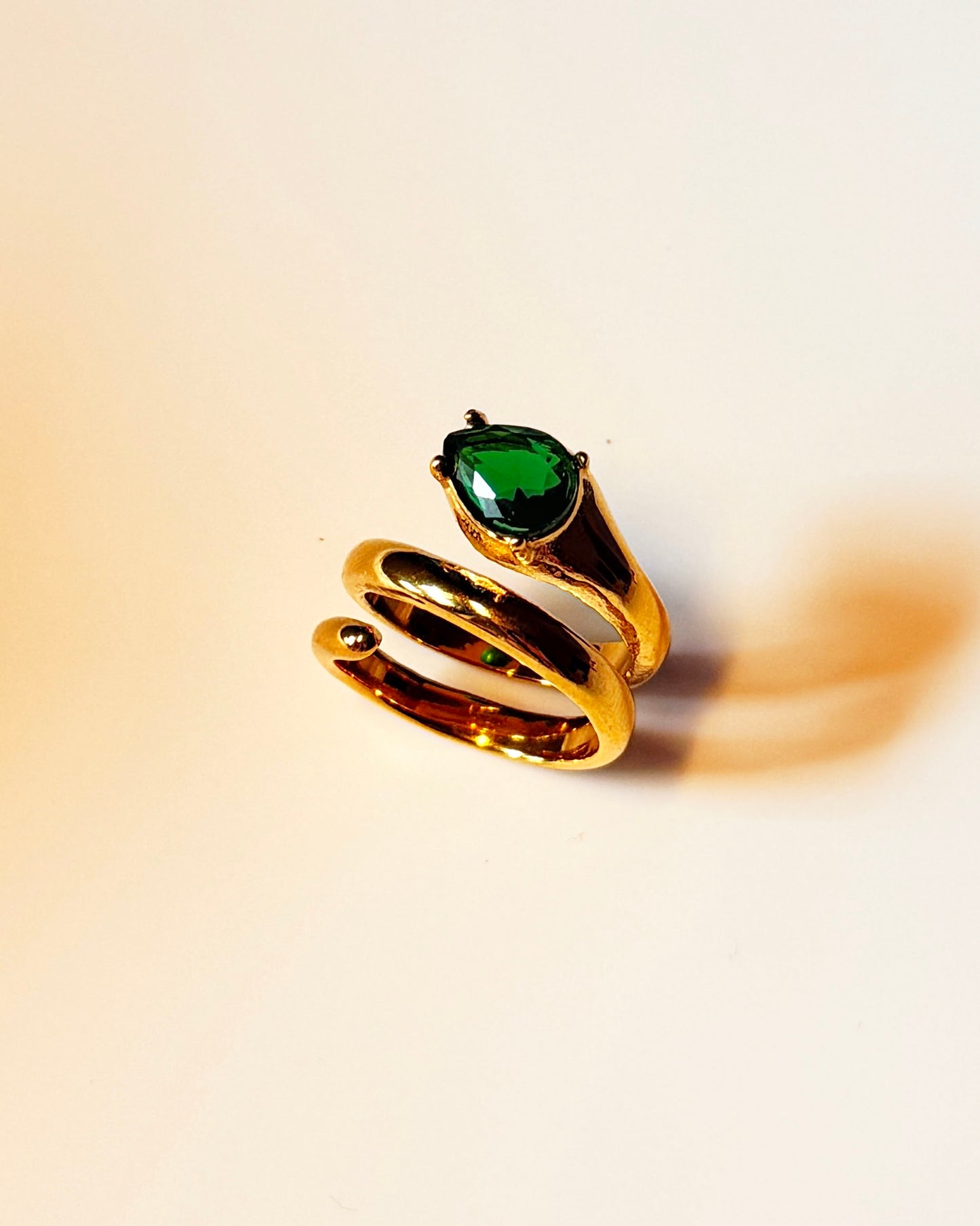 Wave Snake Drop Ring
