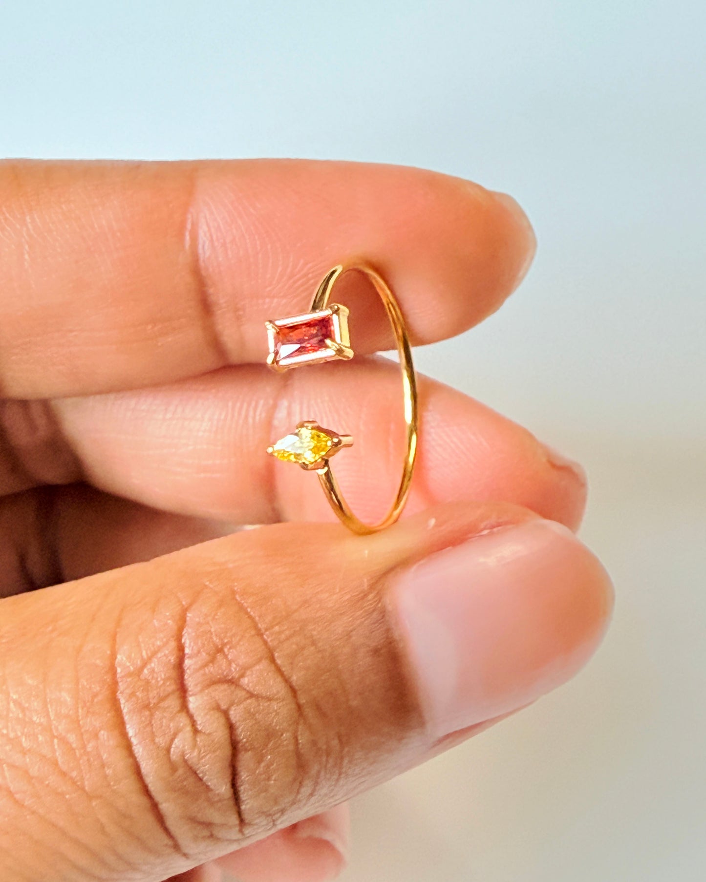 Eye Square Zircon Ring