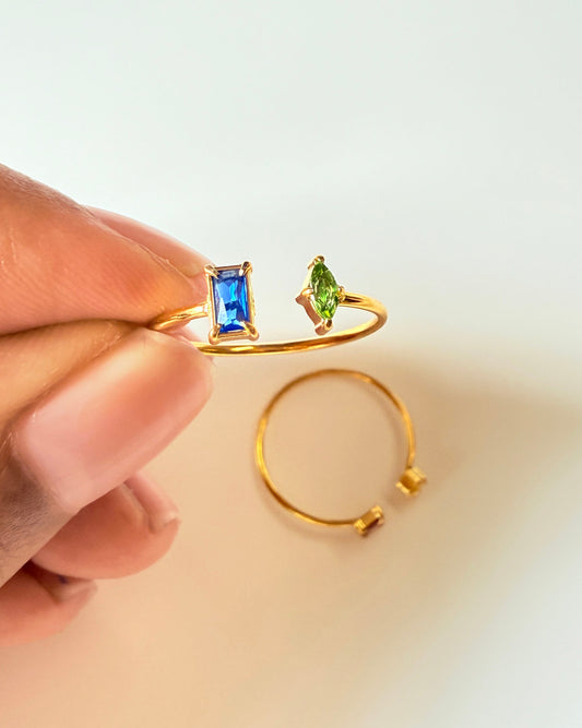 Eye Square Zircon Ring