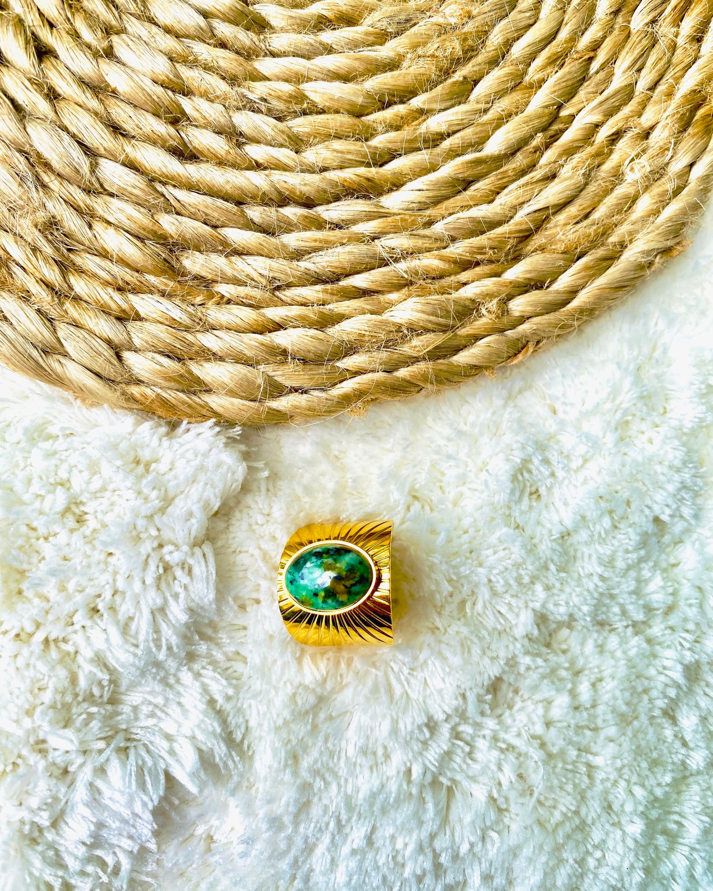 African Turquoise Gem Ring