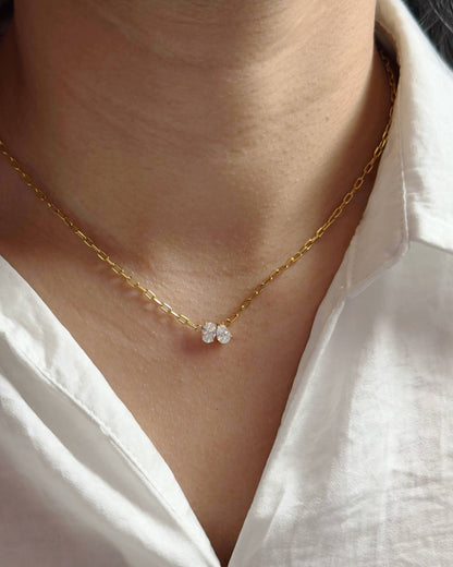 Tear Pendant Paper Clip Necklace