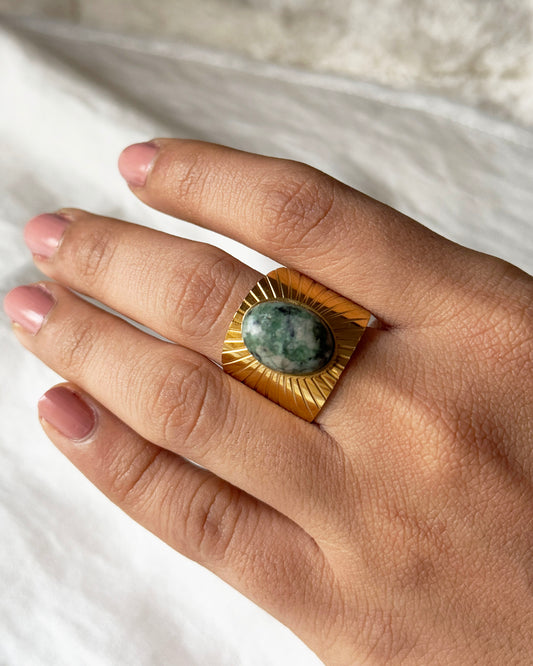 African Turquoise Gem Ring