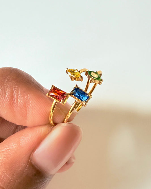 Eye Square Zircon Ring