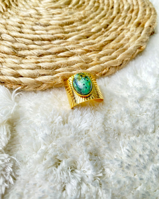 African Turquoise Gem Ring